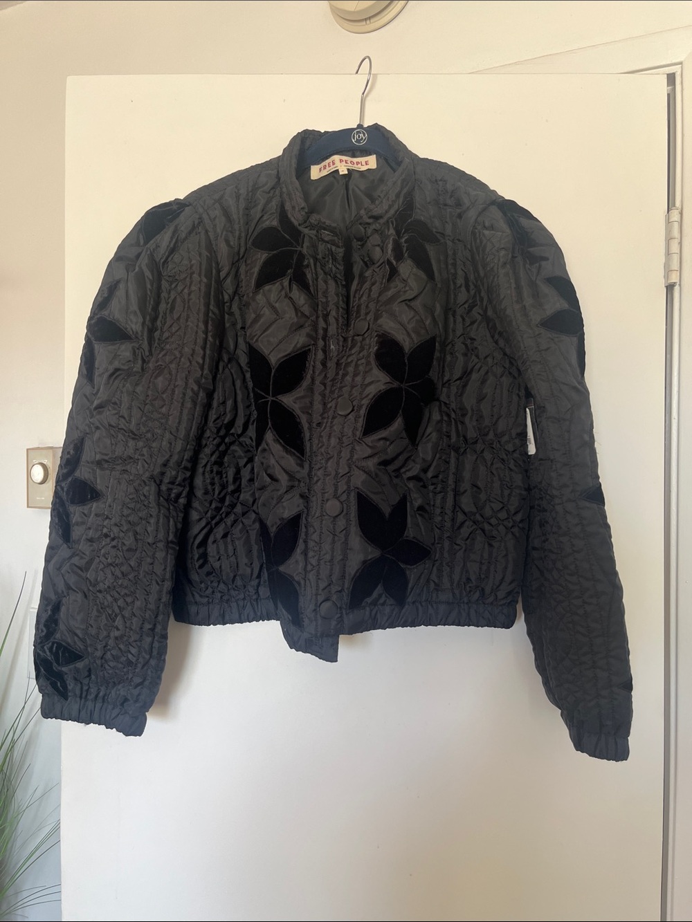 Free People Black Quinn Quilted Puffer Jacket